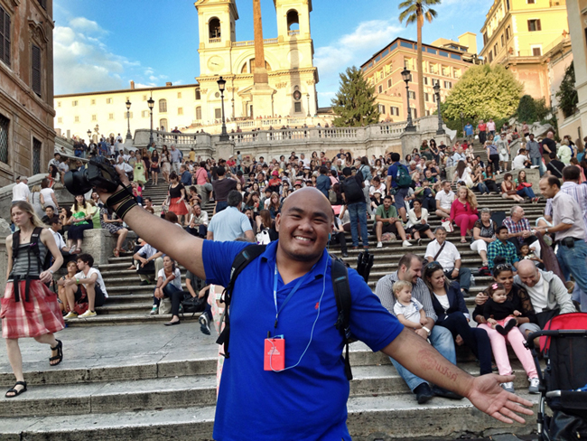 At the Spanish Steps in Rome, Italy